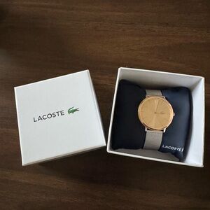 Lacoste Rose Gold Face with Silver Mesh Strap Watch